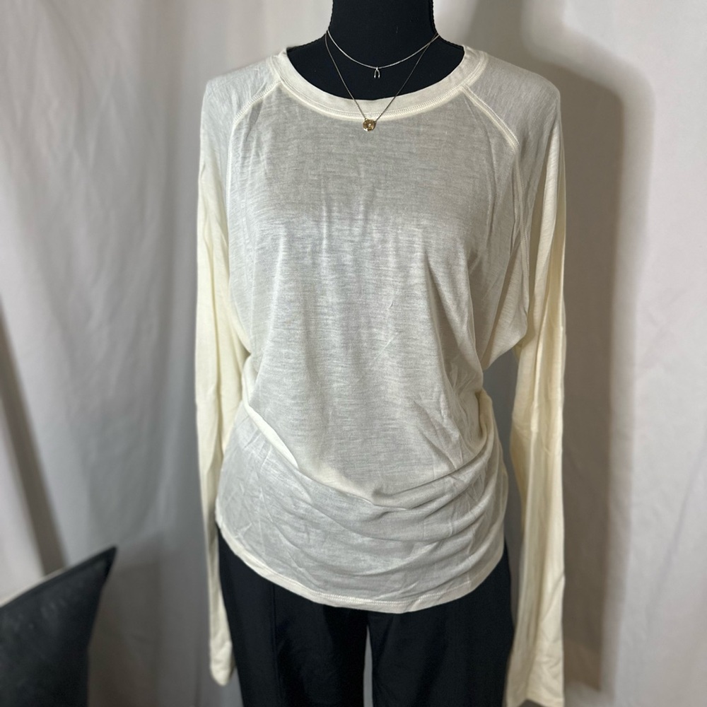 NWT MONO B Semi Sheer Shirt‎ - cream